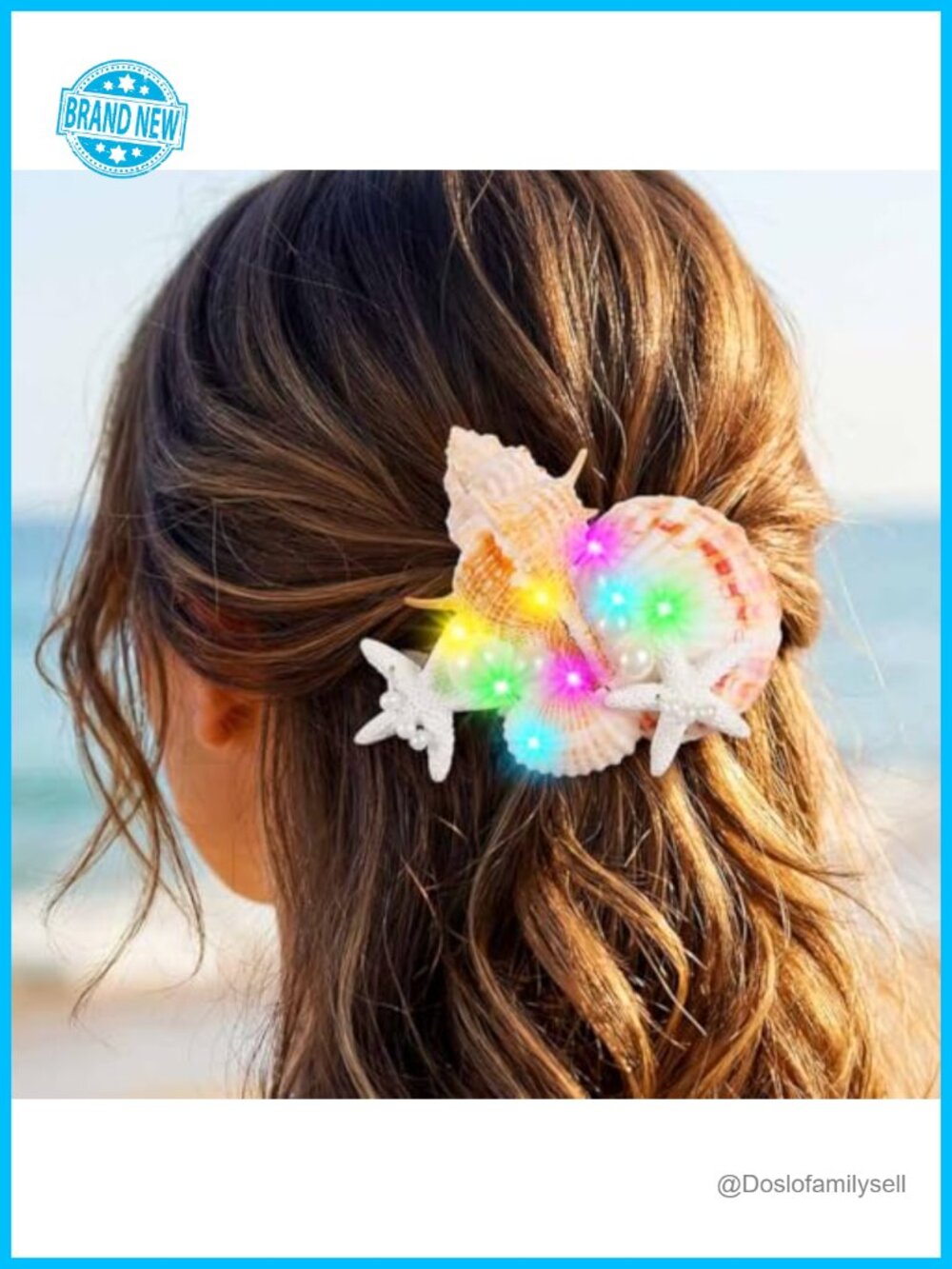 LED Mermaid Shell Starfish Hair Clips Set